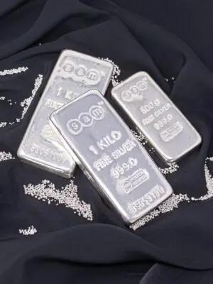 999/9999 SILVER CASTED BARS AND GRAINS
