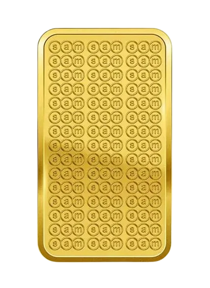 SAM Logo minted gold bar