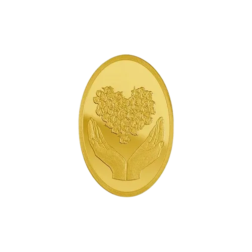Bouquet of Heart Gold Oval