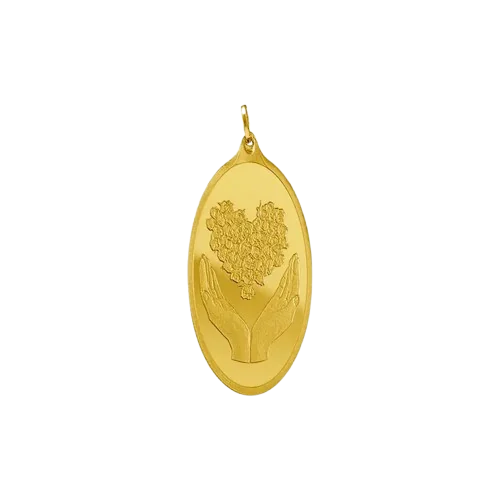 Bouquet of Heart Gold Pendant